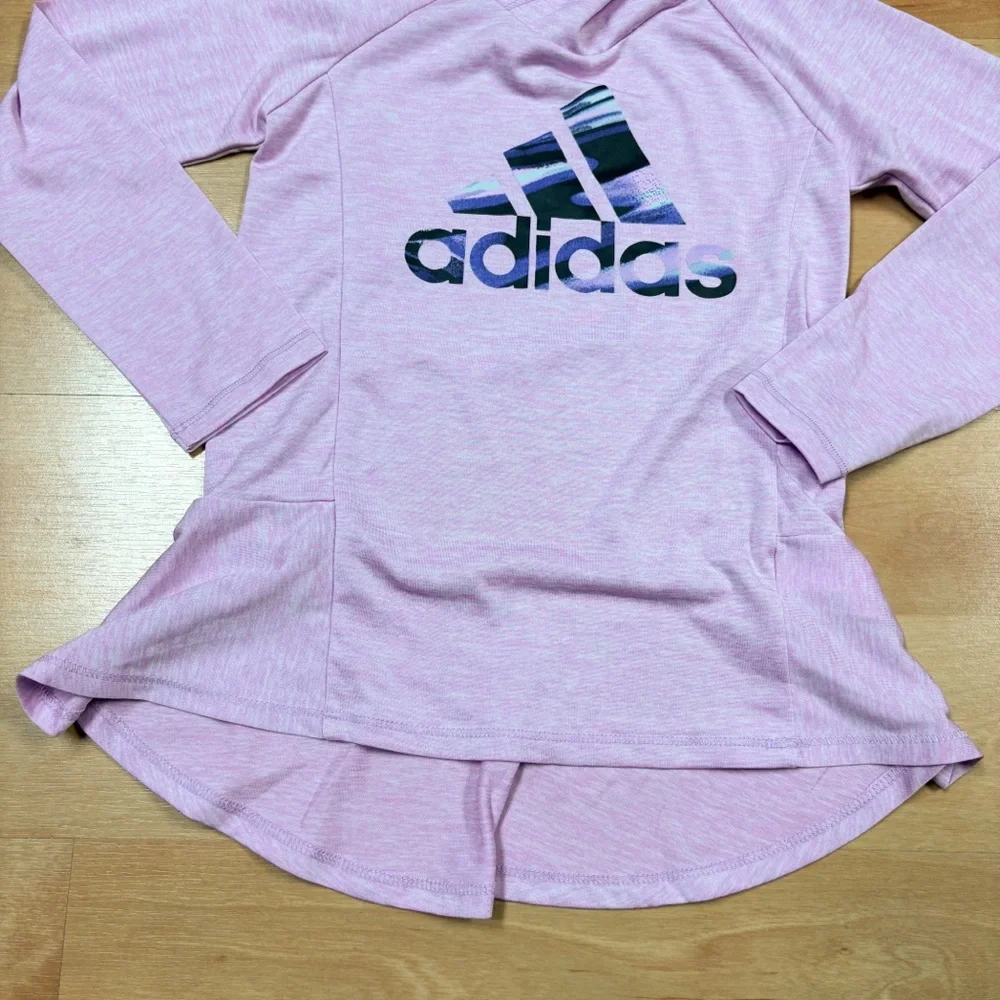 NWT Adidas Pink/Purple & Black 2-Piece Melange Hooded Top & Leggings Size 4